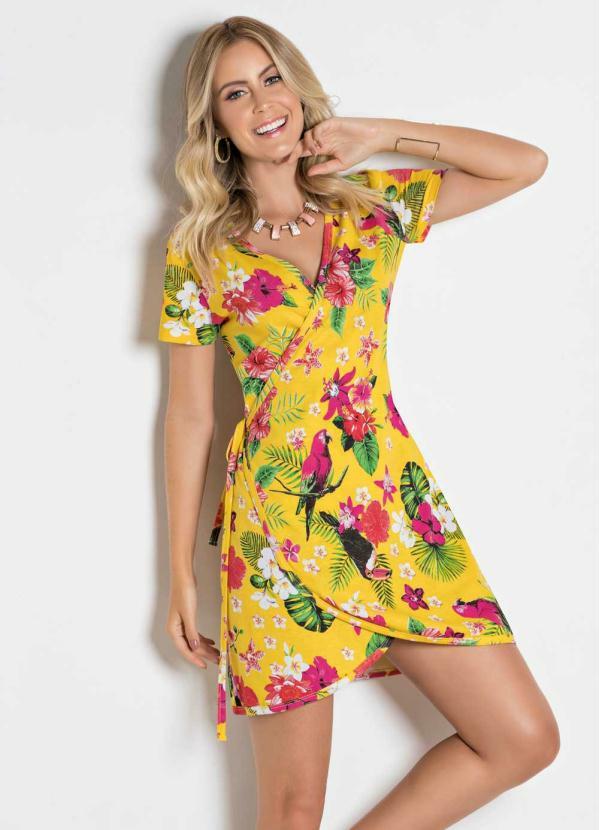 vestido amarelo florido