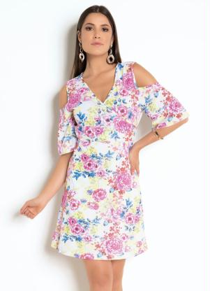 Vestido (Floral) Transpassado e Mangas Vazadas Vestido (Floral) Transpassado e Mangas Vazadas