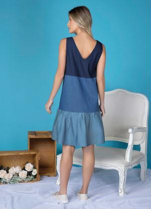 vestido jeans plus size barato