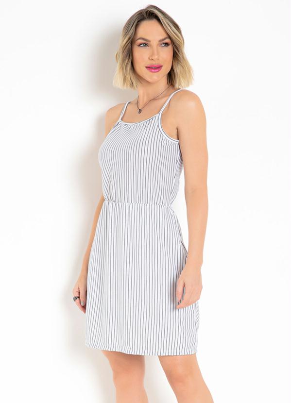 Vestido (Listrado Branco) com Amarra��o