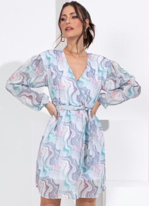 Vestido (Mineral) Mangas Longas com Faixa Vestido (Mineral) Mangas Longas com Faixa