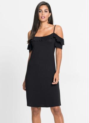 Vestido Ombro a Ombro de Alcinhas (Preto)