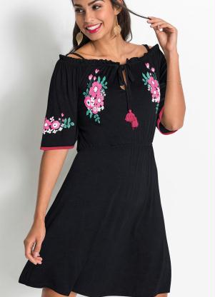 Vestido Ombro a Ombro (Preto)