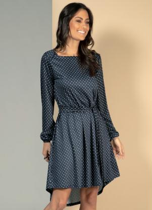 Vestido (Poá Preto) com Barra Mullet Vestido (Poá Preto) com Barra Mullet