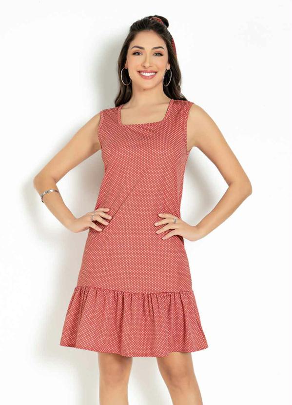 Vestido (Po� Ros�) com Babado na Barra
