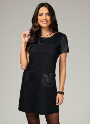 Vestido (Preto) com Bolsos Funcionais
