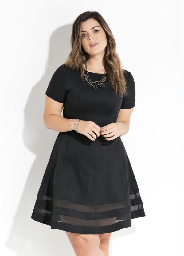 Vestido (Preto) com Transpar�ncia