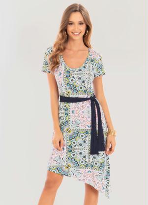 Vestido Quintess Barra Assim�trica (Geom�trico)