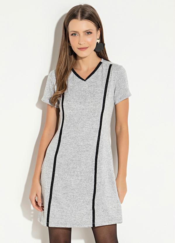 Vestido Quintess (Mescla) com Renda