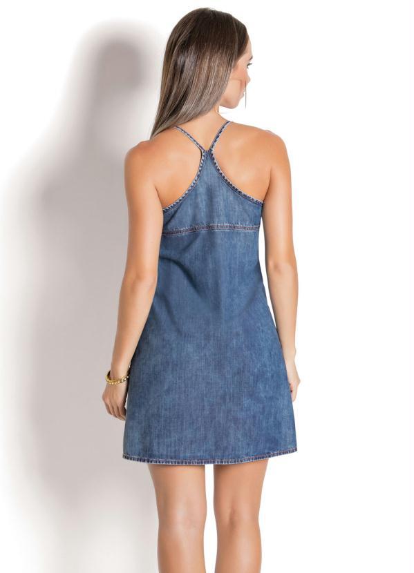 vestido jeans com kimono