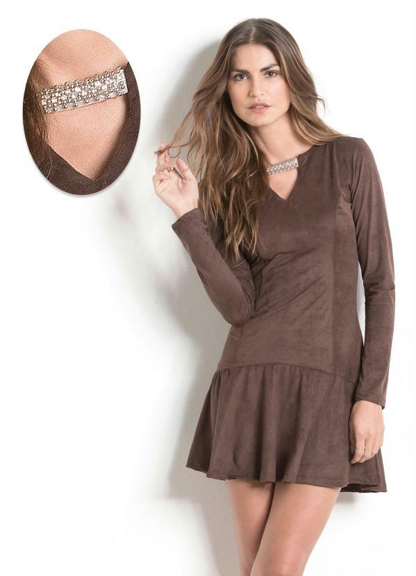 vestido em suede