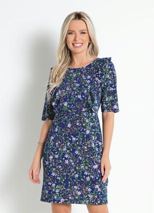 Vestido Tubinho (Floral Marinho)