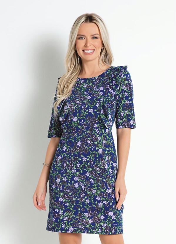Vestido Tubinho (Floral Marinho)