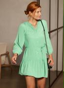 Vestido Verde em Viscose Plana