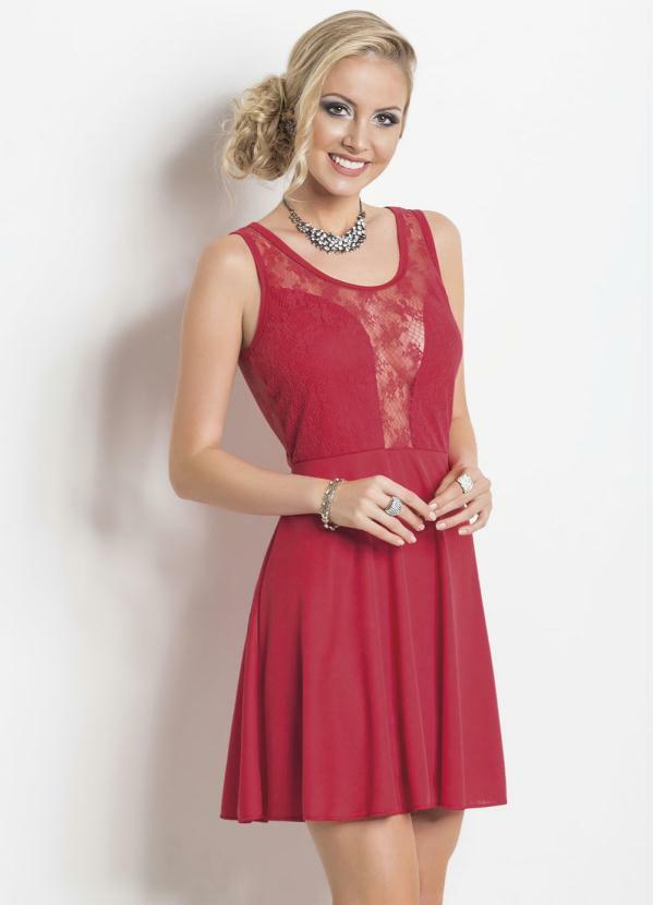 vestido vermelho renda