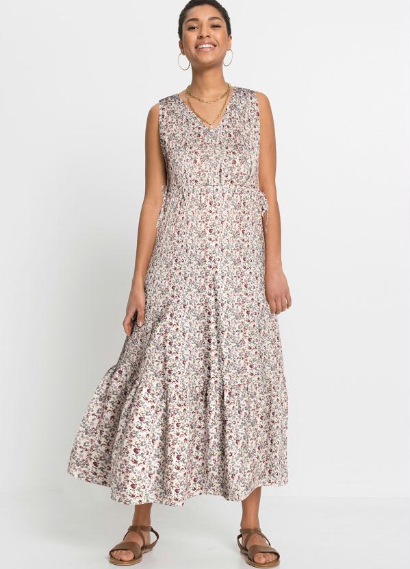 Vestido Regata Longuete (Floral Bege)