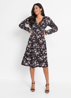 Vestido Transpassado (Floral Dark)