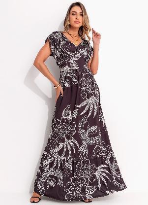 Vestido (Floral Pontilhado) em Malha Fria