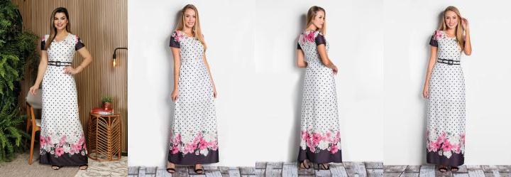 Vestido Longo Barrado