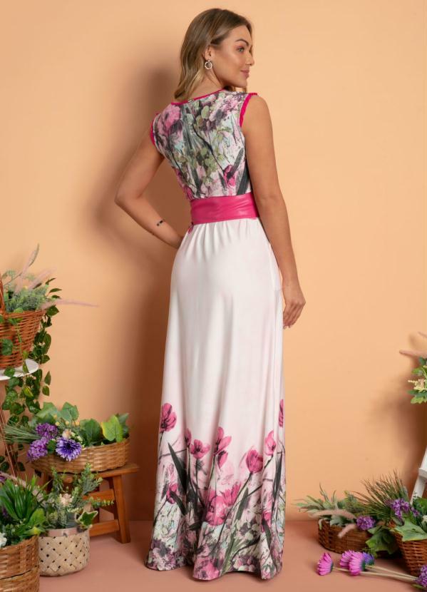 vestido longo barrado