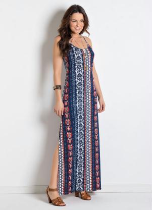 Vestido Longo com Fendas (�tnico)