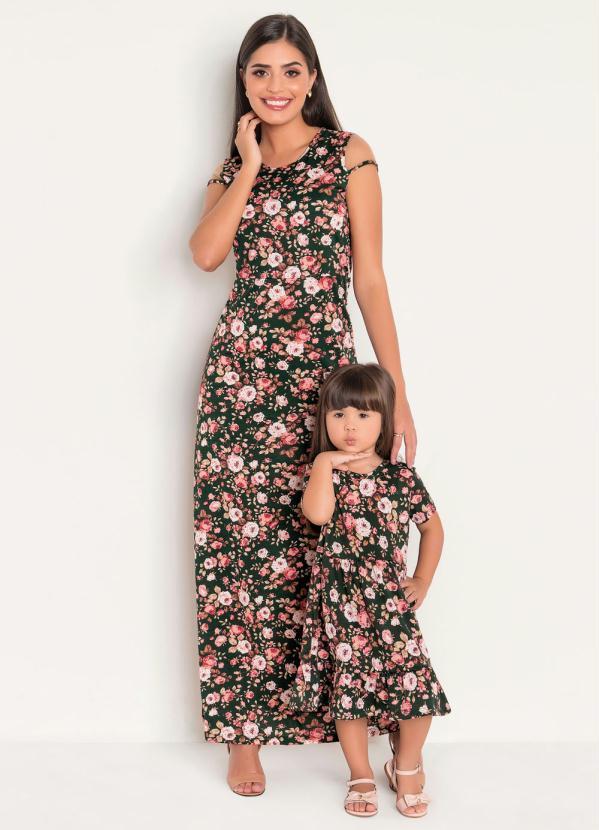 vestido com tule floral