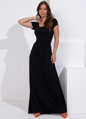 Vestido Longo (Preto) com Amarra��o nas Costas