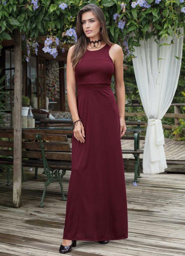 vestido bordô longo