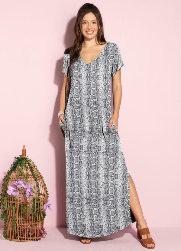 vestido longo soltinho com fenda