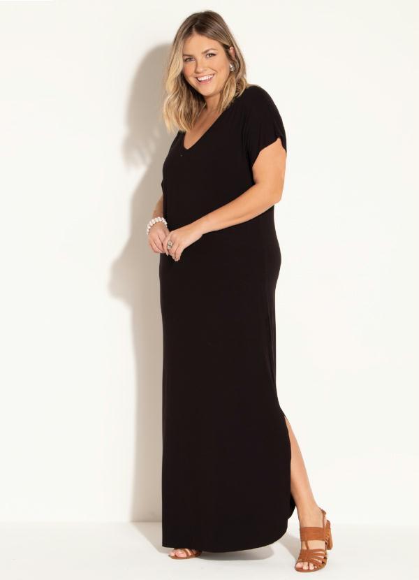 vestido longo soltinho com fenda