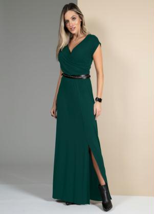 Vestido (Verde) com Decote Transpassado Vestido (Verde) com Decote Transpassado