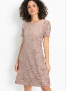 Vestido em Renda Decote Redondo Ros� 