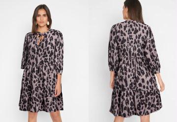 Vestido Animal Print em Malha Fria