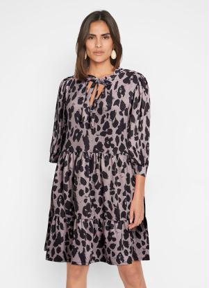 Vestido (Animal Print) em Malha Fria