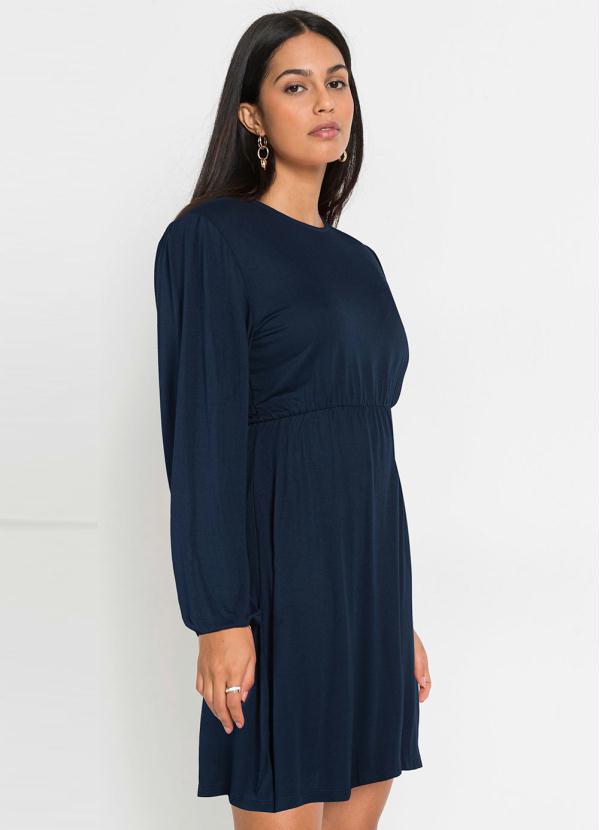 Vestido Manga Longa com Gota (Azul Marinho) Vestido Manga Longa com Gota (Azul Marinho)