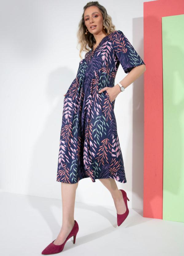 Vestido (Algas) com Bolsos