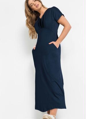 Vestido Amplo Manga Curta (Azul Marinho) Vestido Amplo Manga Curta (Azul Marinho)