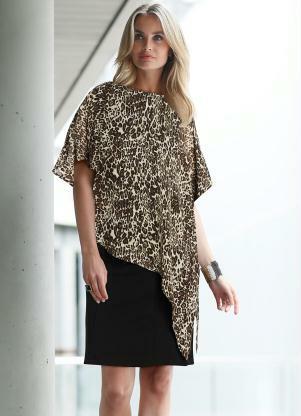 Vestido Animal Print (Preto)