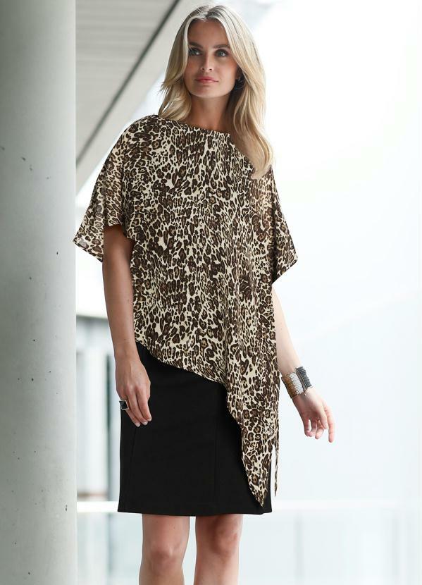 Vestido Animal Print (Preto)