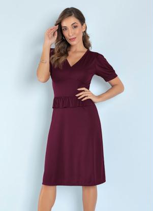 Vestido (Bord�) com Babado Moda Evang�lica