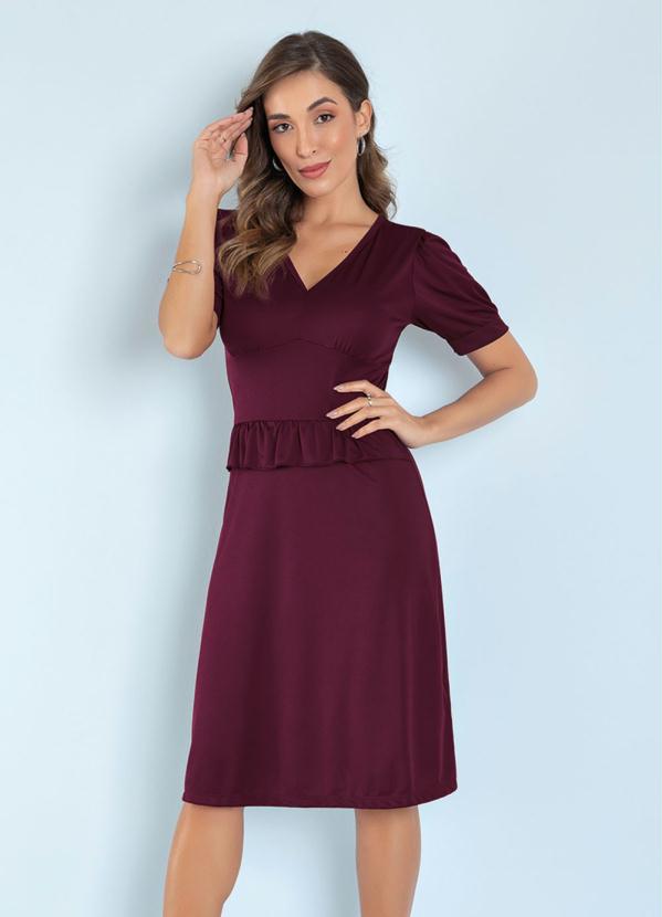 Vestido (Bord�) com Babado Moda Evang�lica