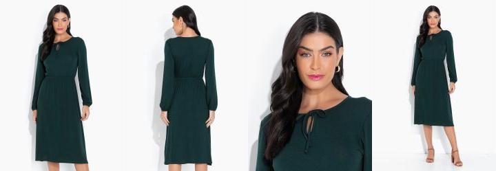 Vestido com Amarra��o Verde