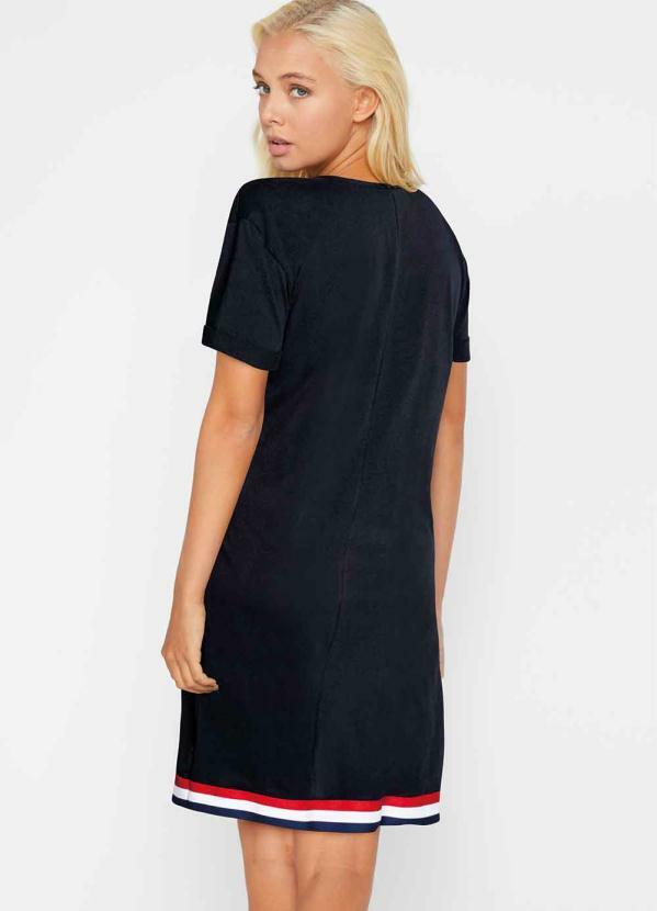 Vestido com Barra Colors Preto - bonprix