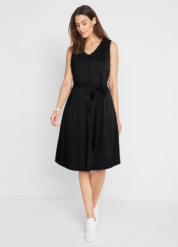 Vestido com Botões (Preto) Vestido com Botões (Preto)