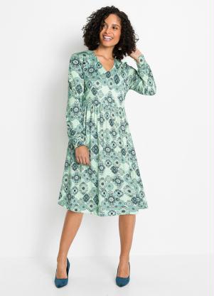 Vestido com Estampa de Mandalas (Verde Candy)