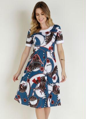 Vestido (Correntes) com Recortes Moda Evang�lica