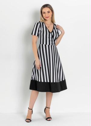 Vestido Evas� (Listras Preta)