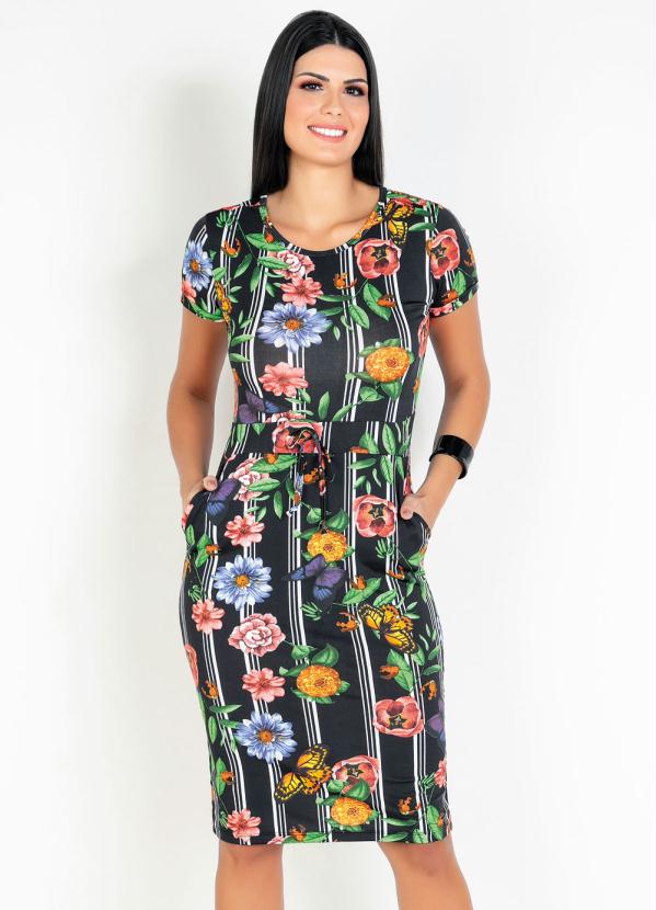 Vestido (Floral) com Bolso Moda Evang�lica