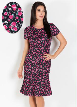 Vestido (Floral e Poá) Peplum Moda Evangélica Vestido (Floral e Poá) Peplum Moda Evangélica