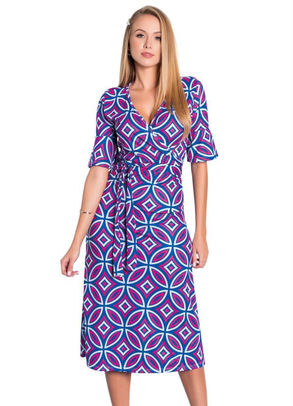 Vestido (Geométrico) com Faixa Moda Evangélica Vestido (Geométrico) com Faixa Moda Evangélica